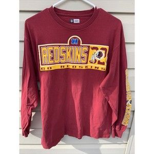 Official Licensed NFL Washington Redskins Shirt Mens Large Red Long Sleeve